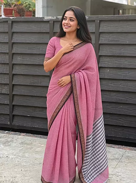 Meena - మీనా | Baby Pink Narayanpet Cotton Saree