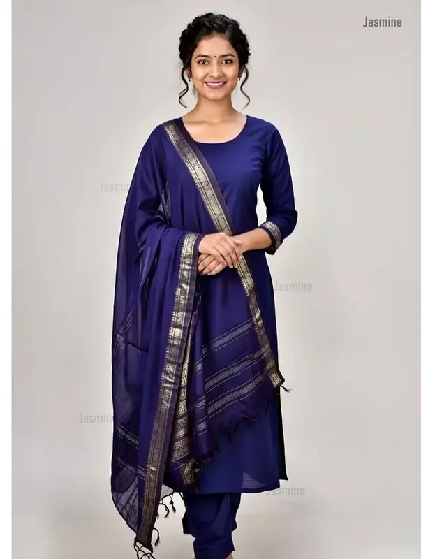 Vijaya - विजय ( Narayanpet Dress material in Violet Colour )