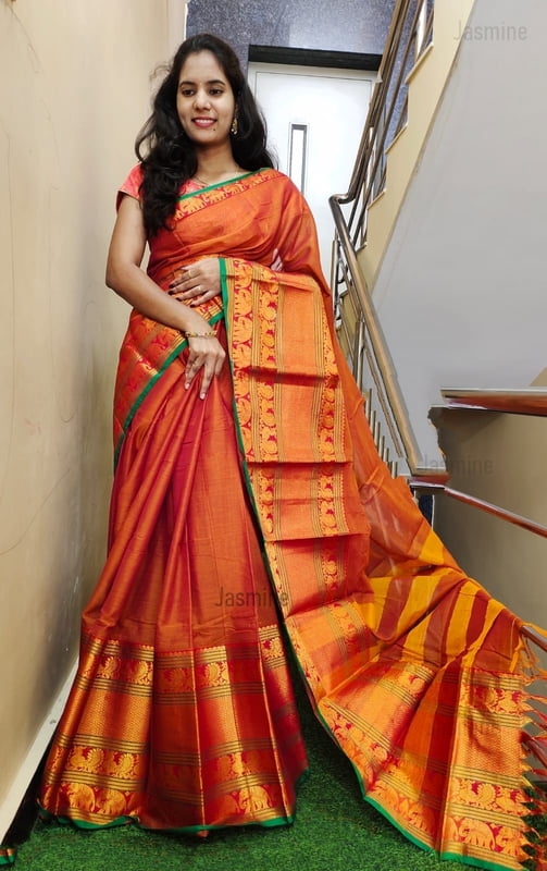 Hiranya - हिरण्य ( Big Border - Orange )