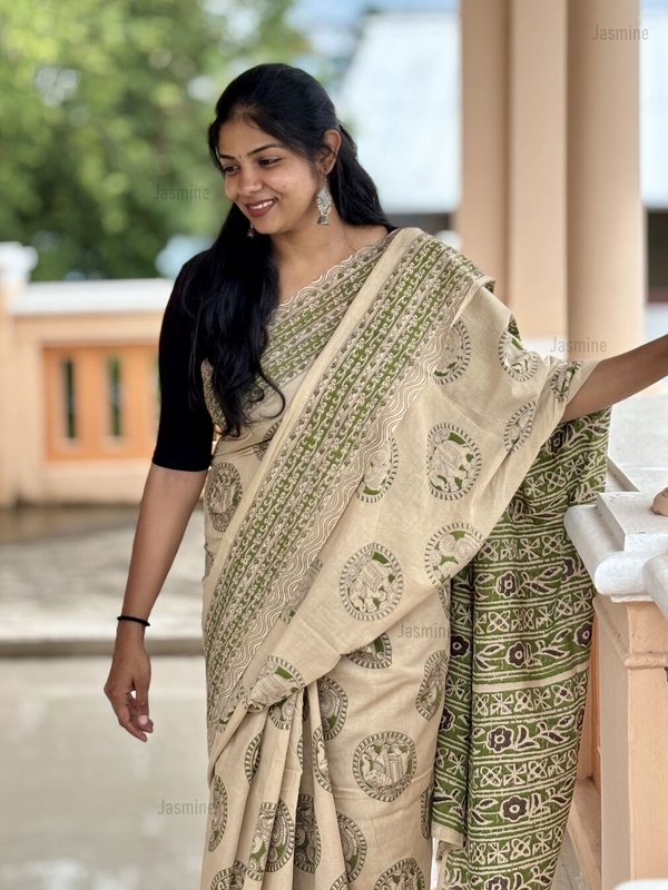 Rekha - రేఖా ( Kalamkari Pure cotton sarees )