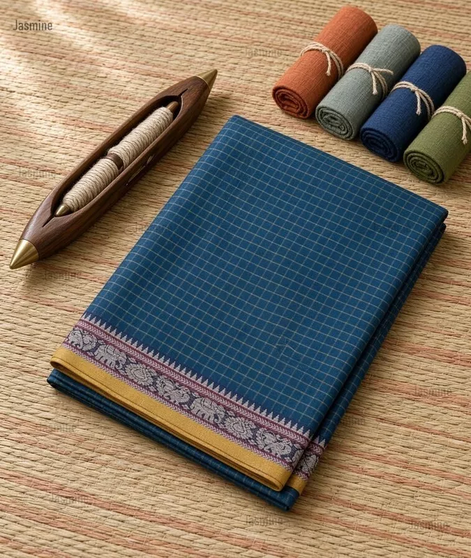 Annapurna - అన్నపూర్ణ | Peacock Blue Narayanpet Cotton Saree