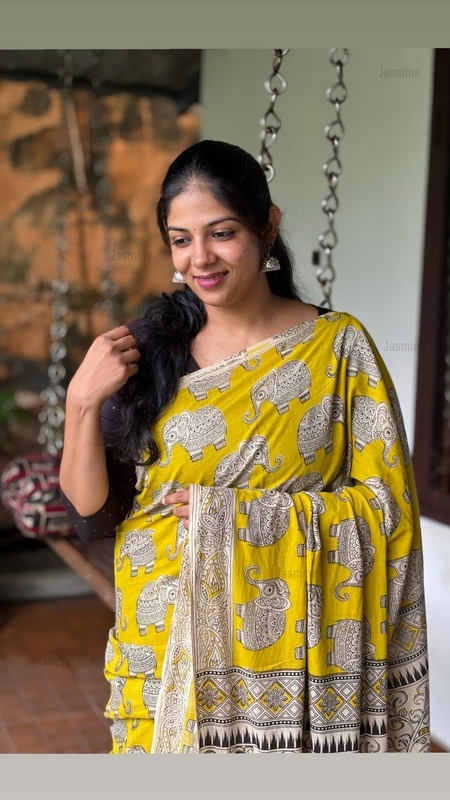Haritha - हरिता ( Kalamkari Pure cotton sarees )