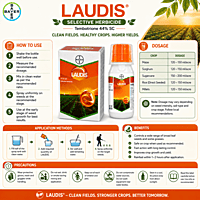 Bayer LAUDIS® Herbicide (Tembotrione 34.4% SC / 420 SC) | Vetrivel Agro Services