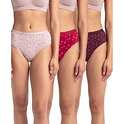 Jockey 1523 Women's Mid Waist Hipster "XL" with Ultrasoft Exposed Waistband (Pack of 3)