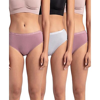 Jockey 1523 Women's Mid Waist Hipster "XL" with Ultrasoft Exposed Waistband (Pack of 3)
