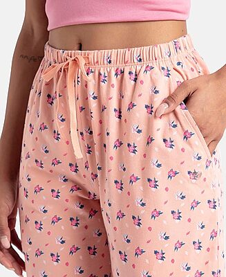 Jockey RX88 Women's Super Combed Cotton Printed Pyjama with Side Pockets