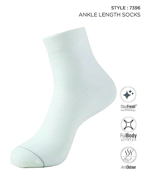 Jockey 7396 Men's Modal Cotton Stretch Ankle Length Socks with Stay Fresh Treatment