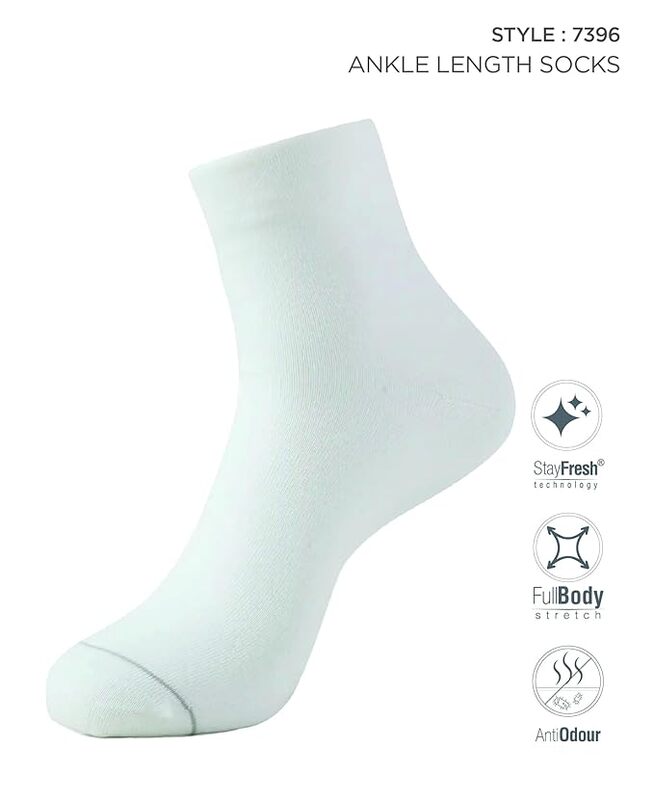 Jockey 7396 Men's Modal Cotton Stretch Ankle Length Socks with Stay Fresh Treatment