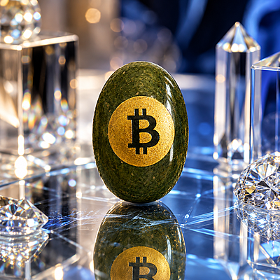 Bitcoin Prosperity Crystal Stone for Wealth & Success | Decorative Feng Shui Gemstone
