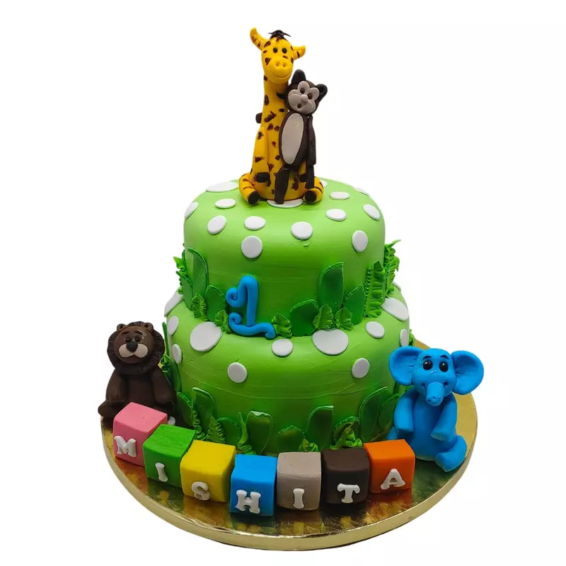 Jungle Theme Green Finish With Toys