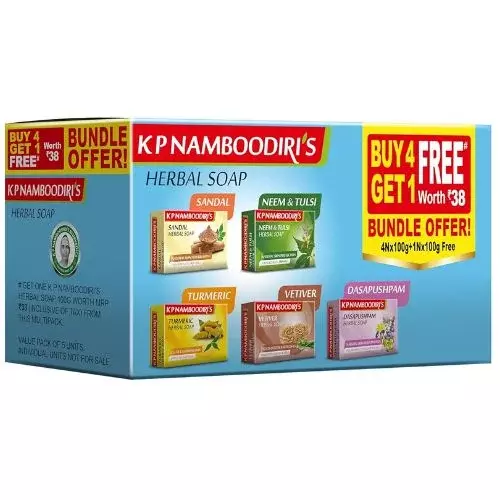 K P Namboodiri's Herbal Soap - Bundle Offer (Buy 4 Get 1 Free)