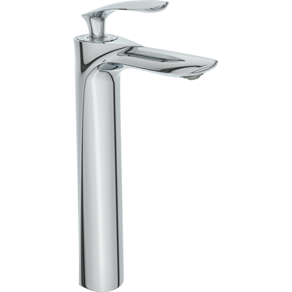 Kia Single Lever Tall Basin Mixer With Braided Hoses