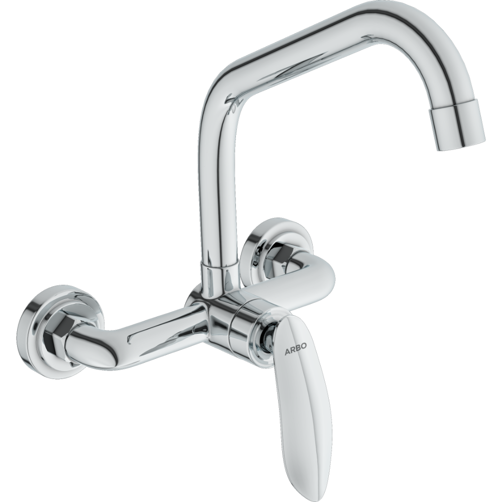 Kia Single Lever Sink Mixer With Swinging Spout With Connecting Legs With Wall Flange