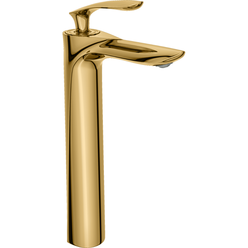 Kia Single Lever Tall Basin Mixer With Braided Hoses