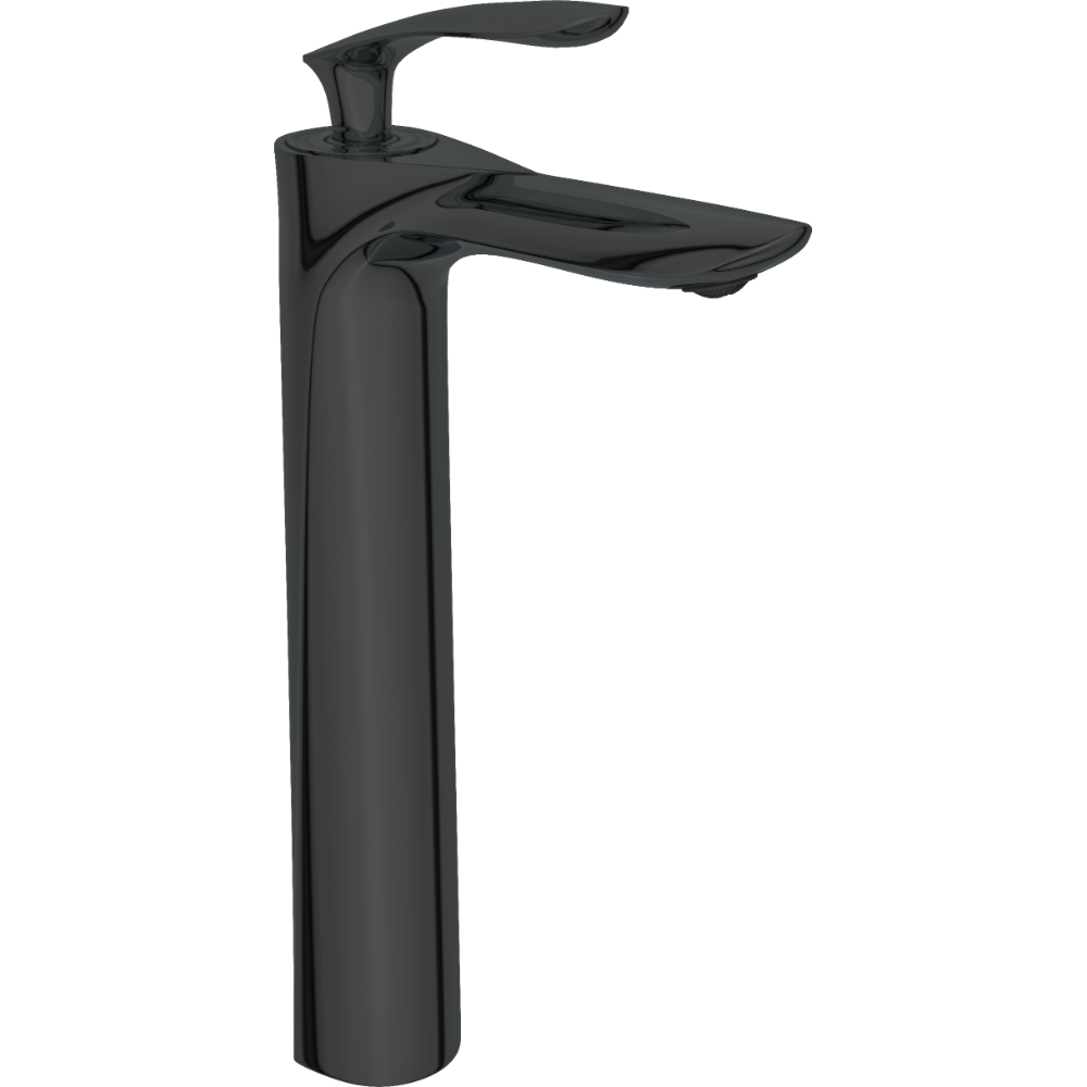 Kia Single Lever Tall Basin Mixer With Braided Hoses