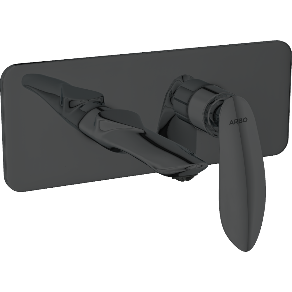 Kia Exposed Part Kit For Single Lever Basin Mixer Wall Mounted With Consisting Of Operative Lever, Basin Spout & Wall Flange