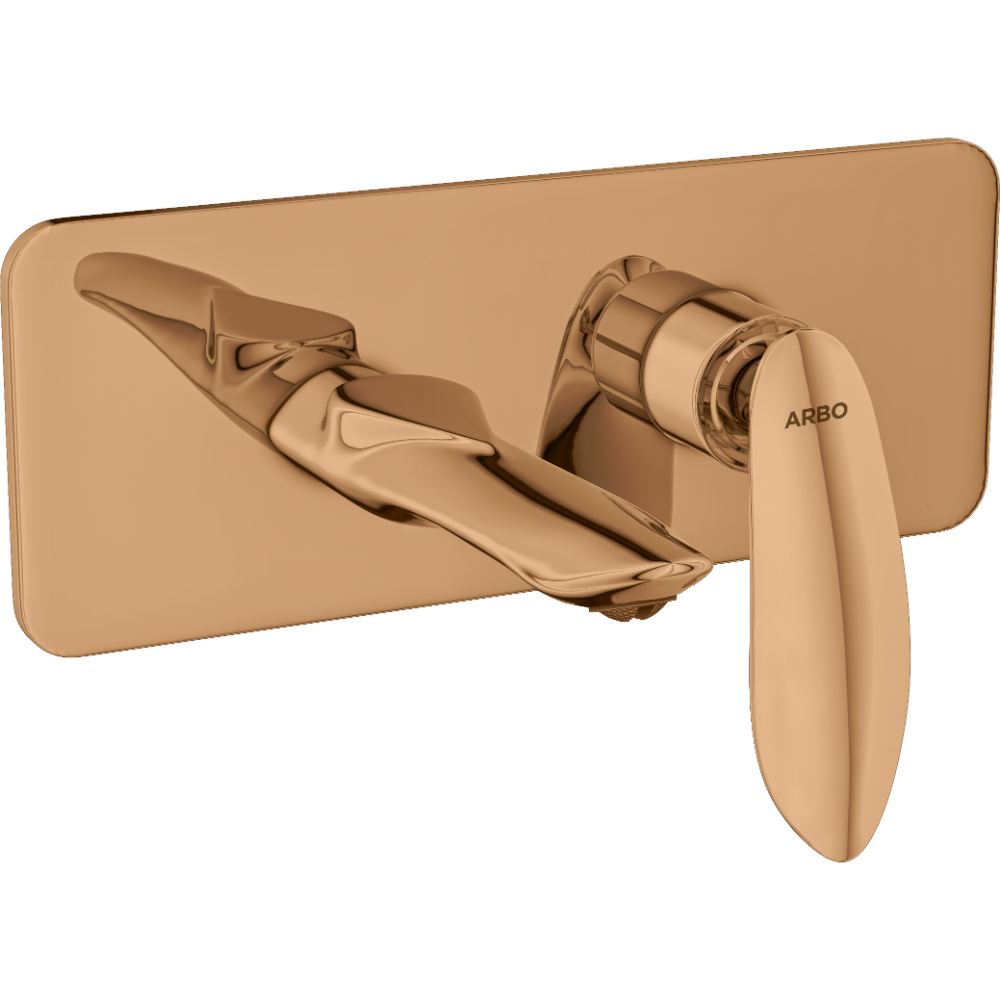 Kia Exposed Part Kit For Single Lever Basin Mixer Wall Mounted With Consisting Of Operative Lever, Basin Spout & Wall Flange