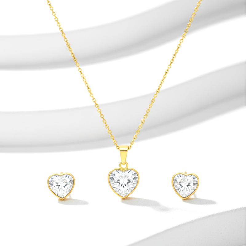KAYYA21 | Gold Heart Pendant Necklace Set | Pack of 1