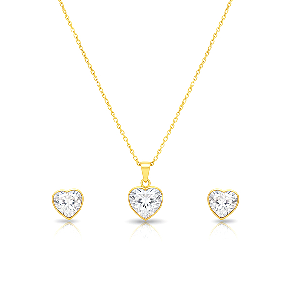 KAYYA21 | Gold Heart Pendant Necklace Set | Pack of 1