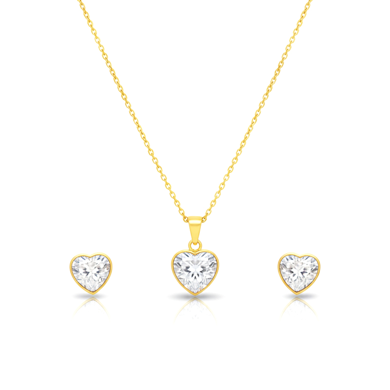 KAYYA21 | Gold Heart Pendant Necklace Set | Pack of 1