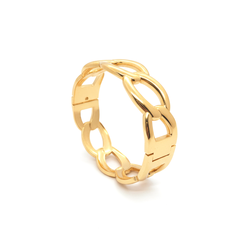 KAYYA21 Gold-Plated Chunky Chain Link Bracelet – Stainless Steel | Lightweight & Anti-Tarnish | Pack of 1