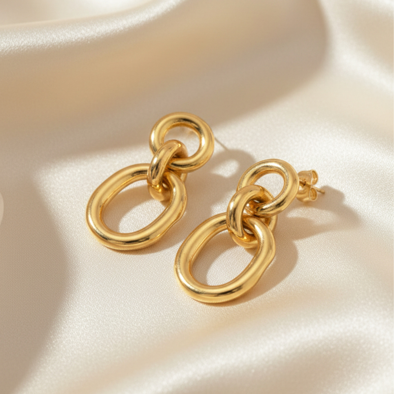 KAYYA21 Gold Plated Textured Hoop Earrings for Women | Lightweight Daily Wear Fashion Jewellery