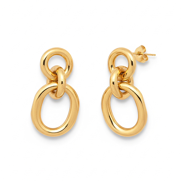 KAYYA21 Gold Plated Textured Hoop Earrings for Women | Lightweight Daily Wear Fashion Jewellery