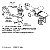 K-EDGE WAHOO MAX XL COMBO MOUNT,31.8mm BLACK ANODIZE