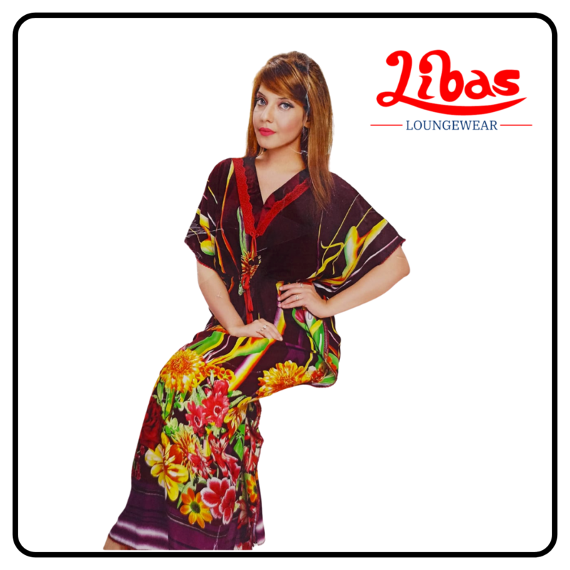 Rayon Kaftan with floral Prints - KF020 Rayon Kaftan with floral Prints - KF020