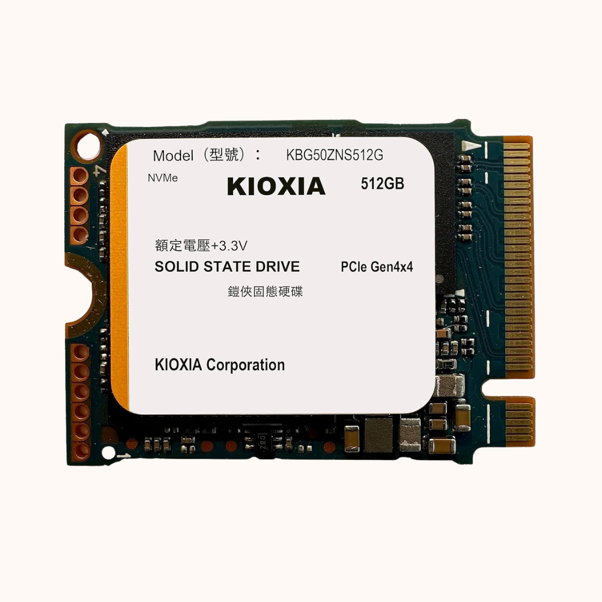 KIOXIA SSD 512GB M.2 2230 30mm NVMe PCIe 4.0 (KBG50ZNV512G)