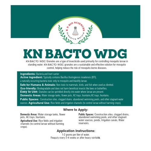 KN BACTO WDG - Bacillus thuringiensis israelensis (BTI) Mosquito Larvicide for Standing Water Treatment
