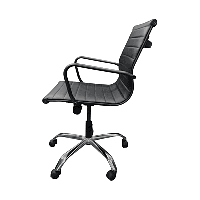 KR Sleek Medium Back Chair||Black||Office Chair