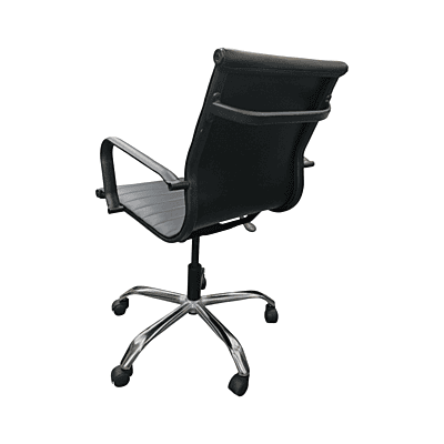 KR Sleek Medium Back Chair||Black||Office Chair