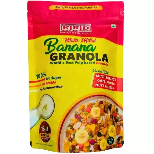 KRD Homemade Granola โ High-Protein Breakfast Cereal with Oats, Nuts, Seeds & Dry Fruits- 250g