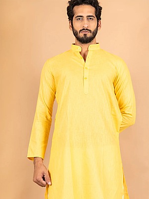 Yellow Linen Kurta