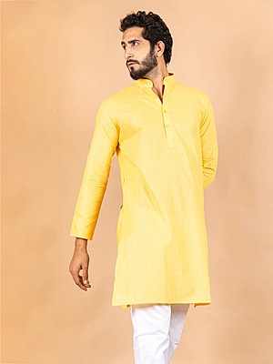 Yellow Linen Kurta