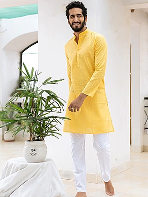 Yellow Linen Kurta