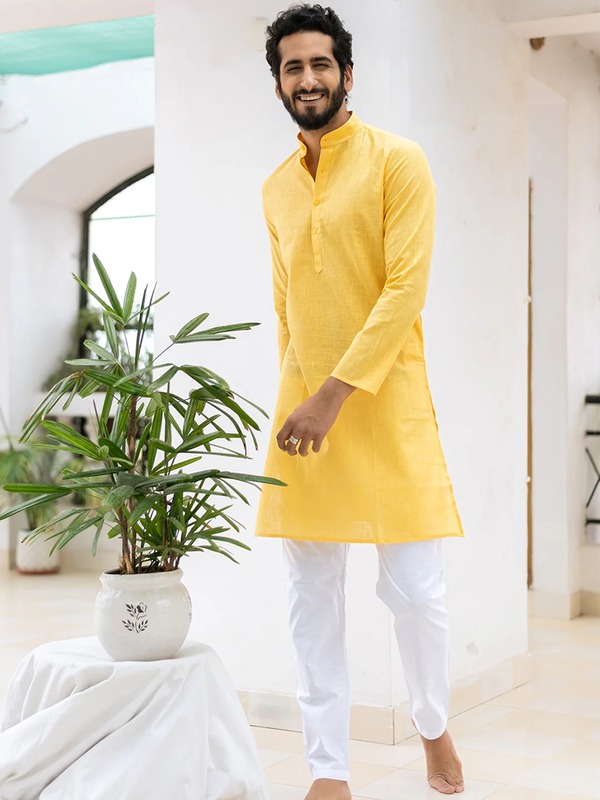 Yellow Linen Kurta