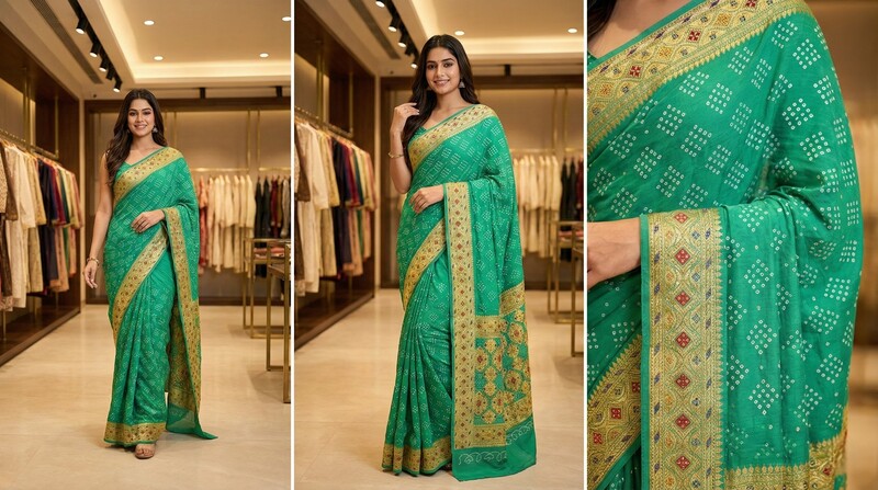 Kala Sanskruti Green – Color Pure Banarasi Saree – 6.5M – Elegant Traditional Wear Graceful Pure Banarasi Saree – Handcrafted Artistry for Woman