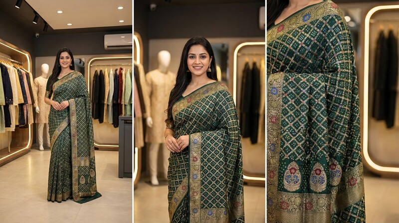 Kala Sanskruti All Over Green Color Pure Banarasi Saree 6.5M Elegant Traditional Wear Graceful Pure Banarasi Saree Handcrafted Artistry for Woman