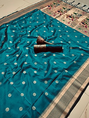 Kanchipuram Silk Saree-Rama Kanchipuram Silk Saree-Rama