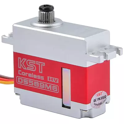 Complete packaging layout of the KST DS589MG V8.0 servo, horn set, and hardware Complete packaging layout of the KST DS589MG V8.0 servo, horn set, and hardware