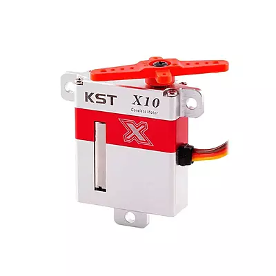 Complete packaging layout of the KST X10 V8 servo, horn set, and mounting hardware Complete packaging layout of the KST X10 V8 servo, horn set, and mounting hardware