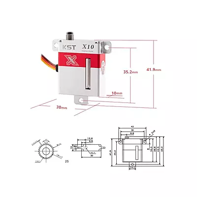 High-torque digital wing servo resting on a flat surface with accessory horns High-torque digital wing servo resting on a flat surface with accessory horns