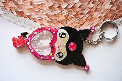 KUROMI RESIN SHAKER KEYCHAIN KUROMI RESIN SHAKER KEYCHAIN