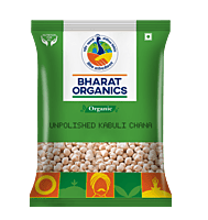 Bharat Organics Unpolished Kabuli (Safed) Chana