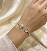 925 Silver Radiant Bloom Cuff Bangle