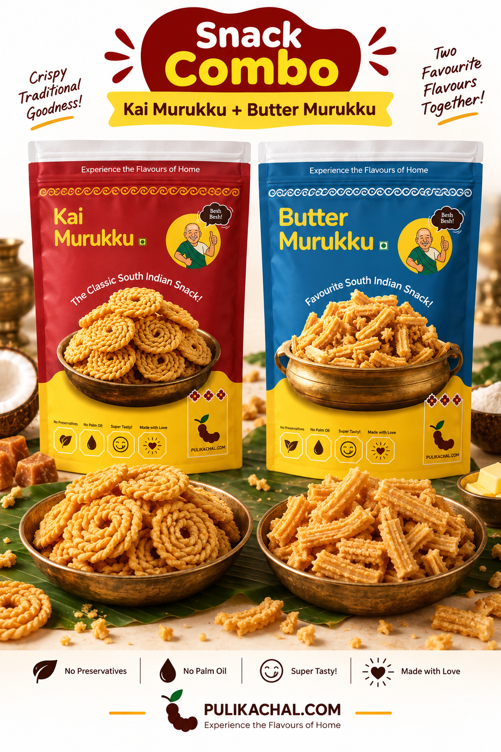 Snack Combo (KaiMuruku + Butter Muruku)