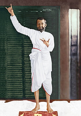 Sri Ramakrishna in Samadhi Single (Edited) Photo (Kalpataru pose)