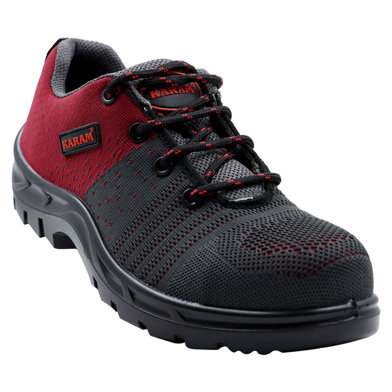 Karam FS-213 | Single Density | Flyknit Sporty | Composite Toe Fabric Safety Shoe | ISI Marked